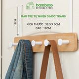 Móc treo cửa BAMBOO HOME móc cửa đa năng chất liệu tre cao cấp để túi xách, quần áo, tai nghe không cần khoan tường