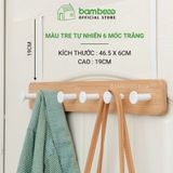 Móc treo cửa BAMBOO HOME móc cửa đa năng chất liệu tre cao cấp để túi xách, quần áo, tai nghe không cần khoan tường