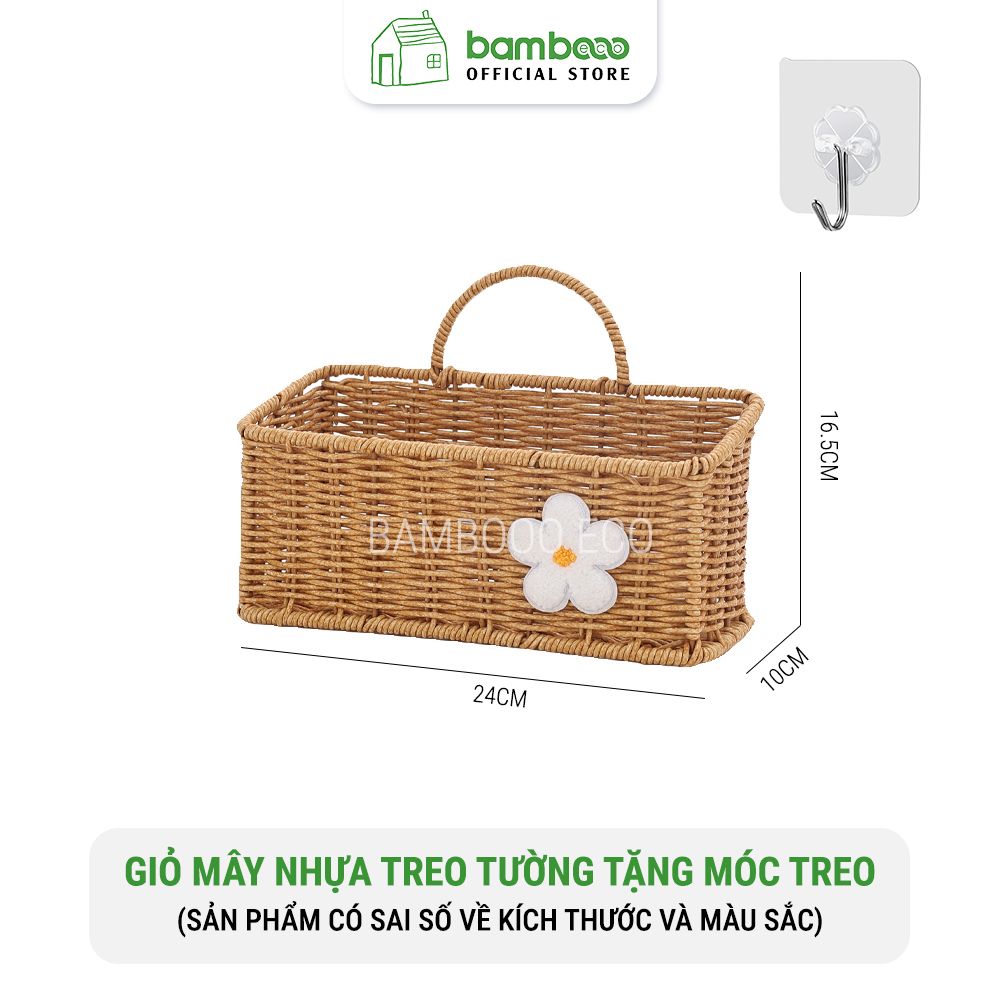 Giỏ Đựng Đồ Treo Tường Chữ Nhật BAMBOOO ECO Để Hành Tỏi Ớt Cà Chua Hoa Khô Bánh Kẹo