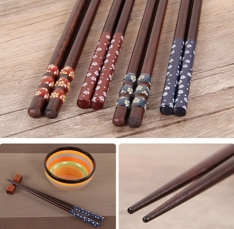 Đũa gỗ hoa văn - Đũa gỗ phong cách Nhật Bản - The bamboo
