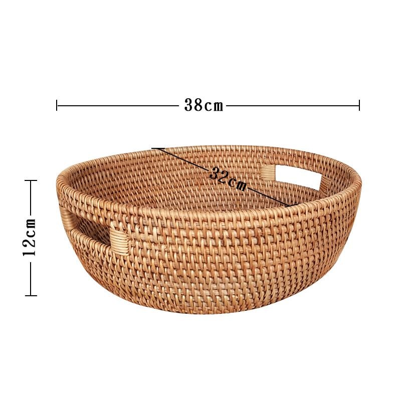Khay guột oval có tay xách - Khay mây tre - The bamboo