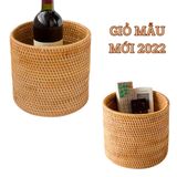 Giỏ đựng đồ hình trụ tròn mây tre đan BAMBOO HOME để báo , điều khiển , rượu , hoa khô , bánh kẹo , đồ chơi phòng khách