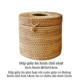 Hộp giấy ăn mây tre đan BAMBOO HOME nhiều kích thước sang trọng dùng để ở phòng bếp , phòng khách , phòng ngủ