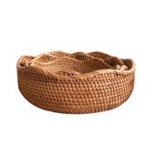 Khay mây tre đựng đồ BAMBOO HOME đựng bánh kẹo hoa quả trái cây để trong phòng khách nhà hàng khách sạn gia đình decor