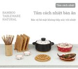 Tấm lót nồi gỗ tre cao cấp BAMBOO HOME cách nhiệt loại dày nhiều kích thước, chống trầy xước mặt bàn, chống nóng