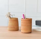 Đựng bút để bàn mây tre đan Việt Nam BAMBOO HOME đựng đũa thìa các vật dụng nhỏ để trên bàn làm việc tủ trên nhà bếp