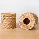 Hộp giấy ăn mây tre đan hiện đại BAMBOO HOME nhiều kích thước sang trọng dùng trong nhà hàng khách sạn cao cấp