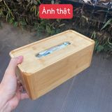 Hộp đựng giấy ăn tre cao cấp BAMBOO HOME hình chữ nhật để ở phòng khách, phòng ngủ, phòng làm việc thân thiện môi trường