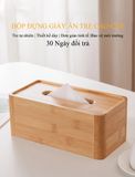 Hộp đựng giấy ăn tre cao cấp BAMBOO HOME hình chữ nhật để ở phòng khách, phòng ngủ, phòng làm việc thân thiện môi trường