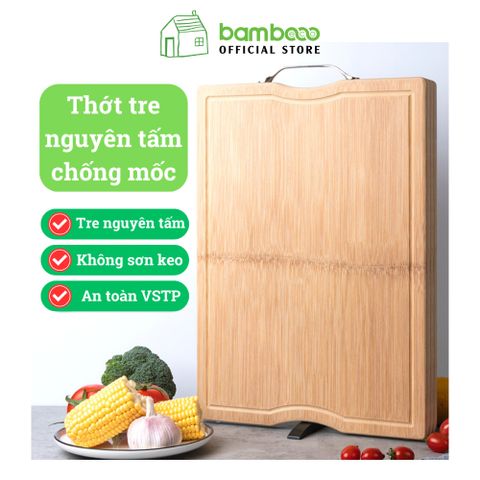 Thớt tre tự nhiên BAMBOO HOME đủ size kháng khuẩn, thái, chặt tiện lợi sử dụng phòng bếp, an toàn vệ sinh thực phẩm