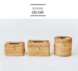 Hộp giấy ăn mây tre đan BAMBOO HOME nhiều kích thước sang trọng dùng để ở phòng bếp , phòng khách , phòng ngủ