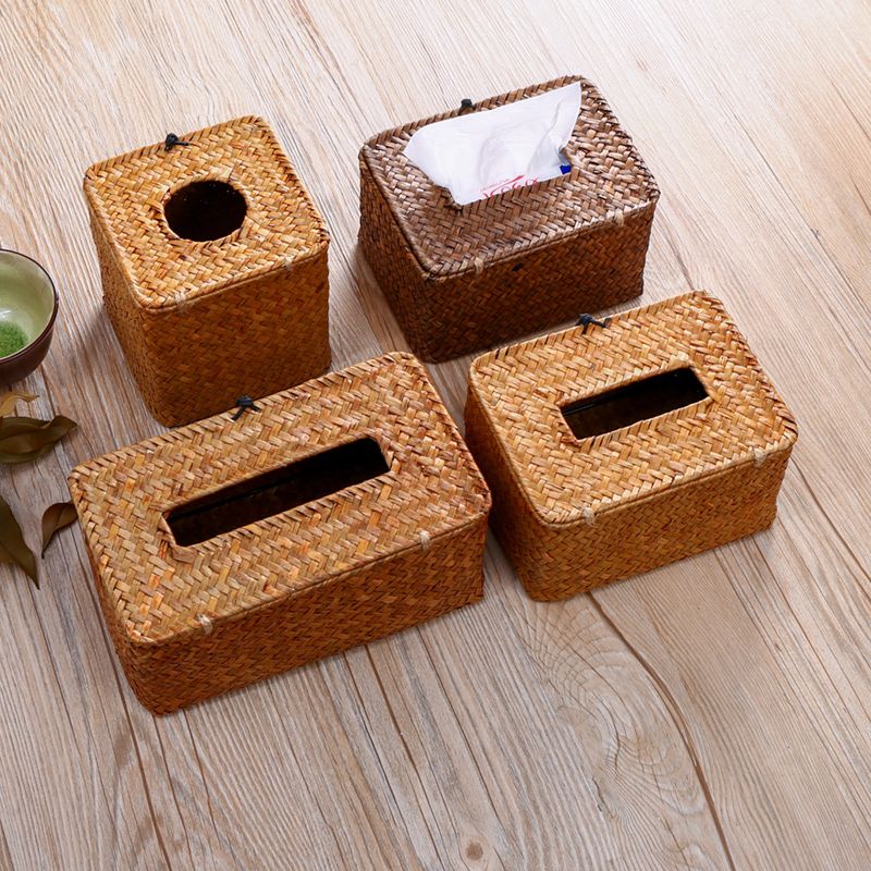 Hộp Giấy Ăn Cói - The bamboo - Mây tre đan