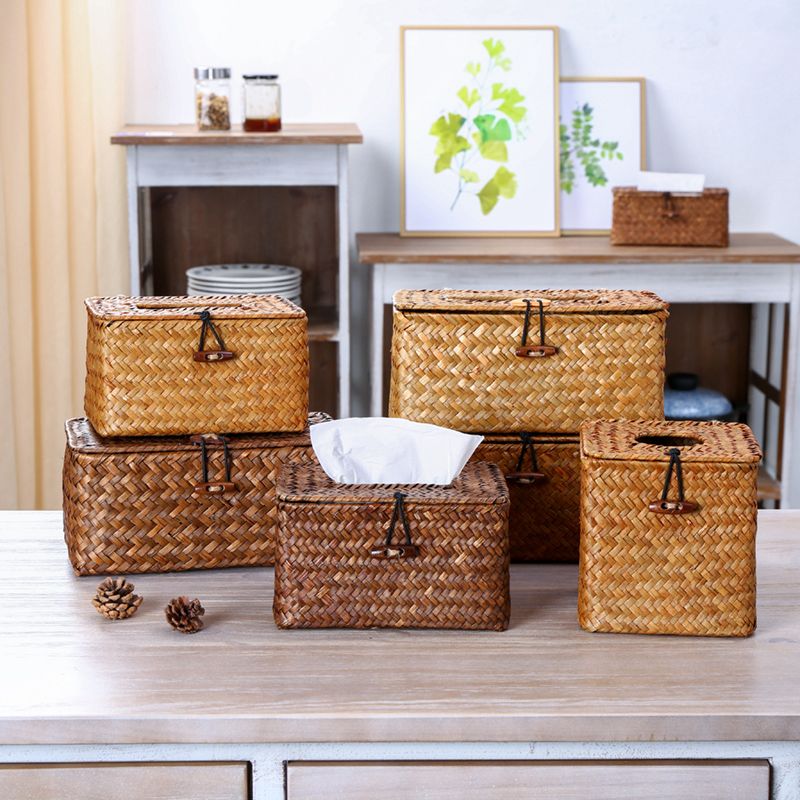 Hộp Giấy Ăn Cói - The bamboo - Mây tre đan