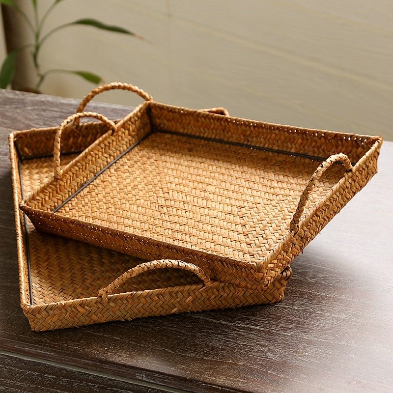 Khay cói đa năng đựng đồ - Giỏ mây tre – The bamboo