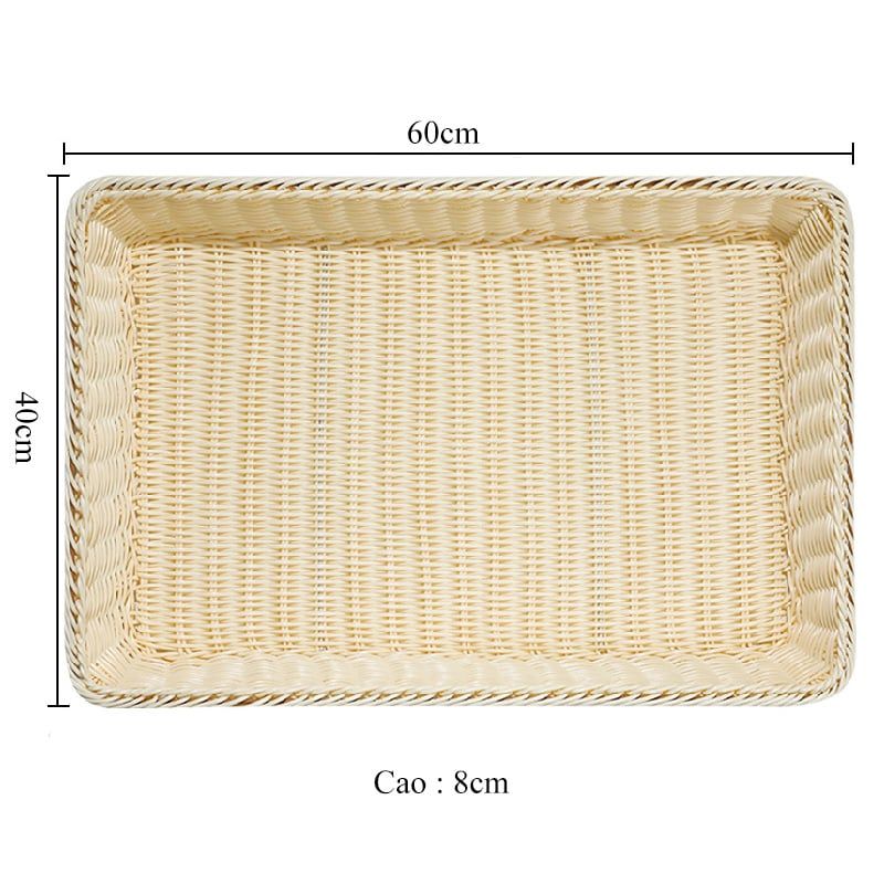 Khay nhựa giả mây đựng đồ BAMBOOO ECO giỏ đựng rau, củ, quả trong bếp, nhà hàng, khách sạn, siêu thị