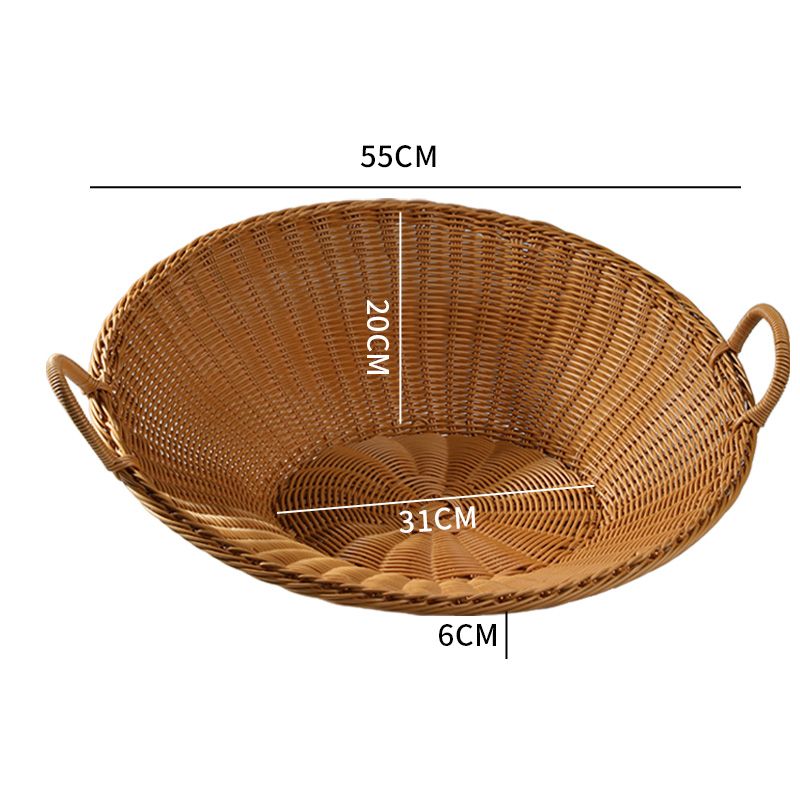 Khay mây nhựa có tay cầm - Khay đựng đồ nhà bếp - Trang trí nhà cửa