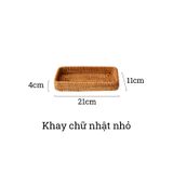 Khay đựng đồ ăn mây tre đan BAMBOO HOME để ấm trà, đồ trang điểm, bánh kẹo hoa quả trong nhà bếp, khách sạn, nhà hàng