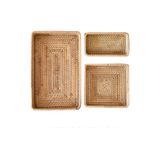 Khay đựng đồ ăn mây tre đan BAMBOO HOME để ấm trà, đồ trang điểm, bánh kẹo hoa quả trong nhà bếp, khách sạn, nhà hàng