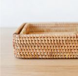 Khay đựng đồ ăn mây tre đan BAMBOO HOME để ấm trà, đồ trang điểm, bánh kẹo hoa quả trong nhà bếp, khách sạn, nhà hàng