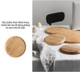 Khay gỗ tròn cao cấp BAMBOO HOME cách nhiệt chống dính trang trí decor