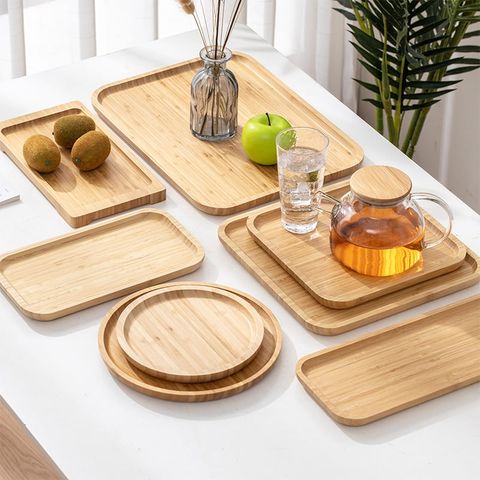 Khay tre ép cách nhiệt chất lượng cao BAMBOO HOME đựng bộ ấm trà, để hoa quả đồ ăn ở phòng khách phòng bếp bàn làm việc