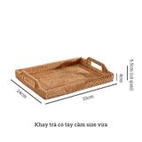 Khay đựng đồ ăn mây tre đan BAMBOO HOME để ấm trà, đồ trang điểm, bánh kẹo hoa quả phong cách Nhật Bản thân thiện MT