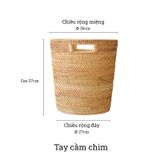 Sọt mây đan thủ công Việt Nam BAMBOO HOME có tay cầm đựng quần áo, đồ chơi, decor sử dụng ở phòng khách, phòng ngủ