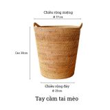 Sọt mây đan thủ công Việt Nam BAMBOO HOME có tay cầm đựng quần áo, đồ chơi, decor sử dụng ở phòng khách, phòng ngủ