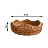 Khay mây tre đựng đồ BAMBOO HOME đựng bánh kẹo hoa quả trái cây để trong phòng khách nhà hàng khách sạn gia đình decor