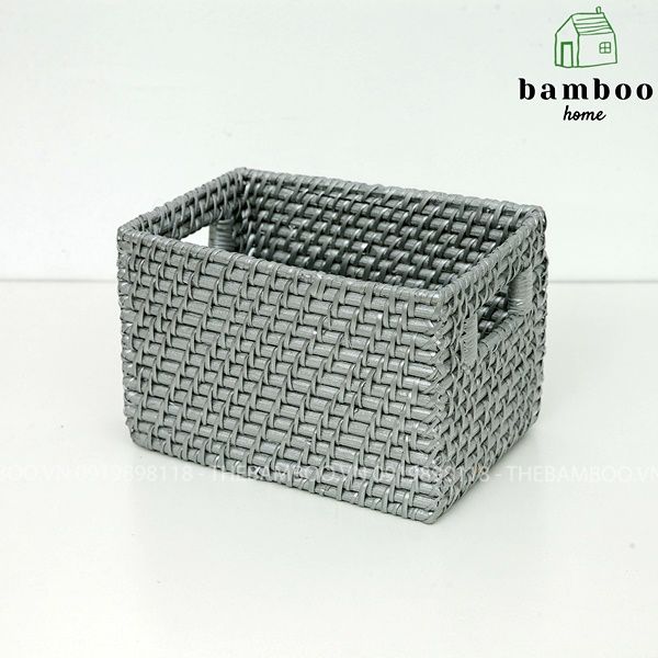 Giỏ mây tre chữ nhật đan có tay xách - Giỏ mây tre - The bamboo