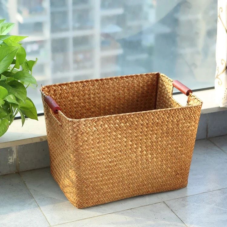 Giỏ cói tay xách gỗ - Giỏ mây tre – The bamboo