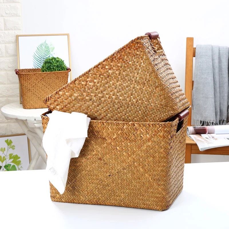 Giỏ cói tay xách gỗ - Giỏ mây tre – The bamboo