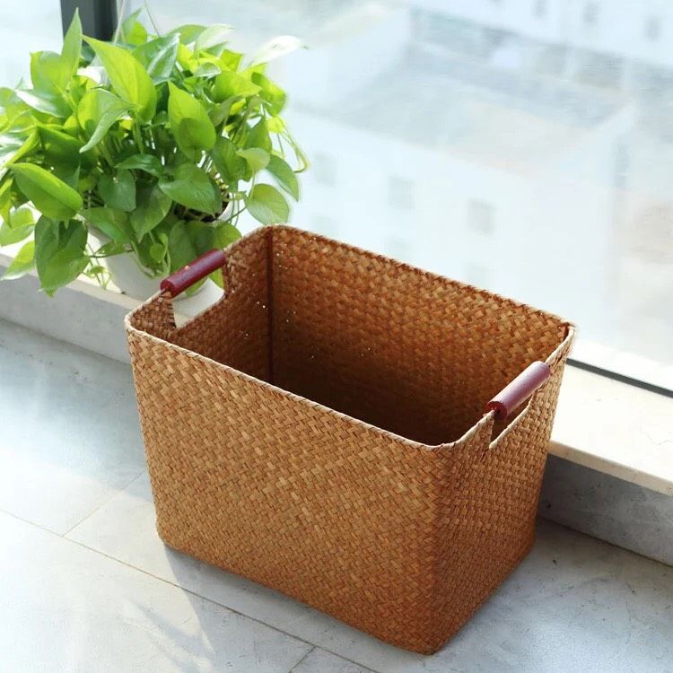 Giỏ cói tay xách gỗ - Giỏ mây tre – The bamboo
