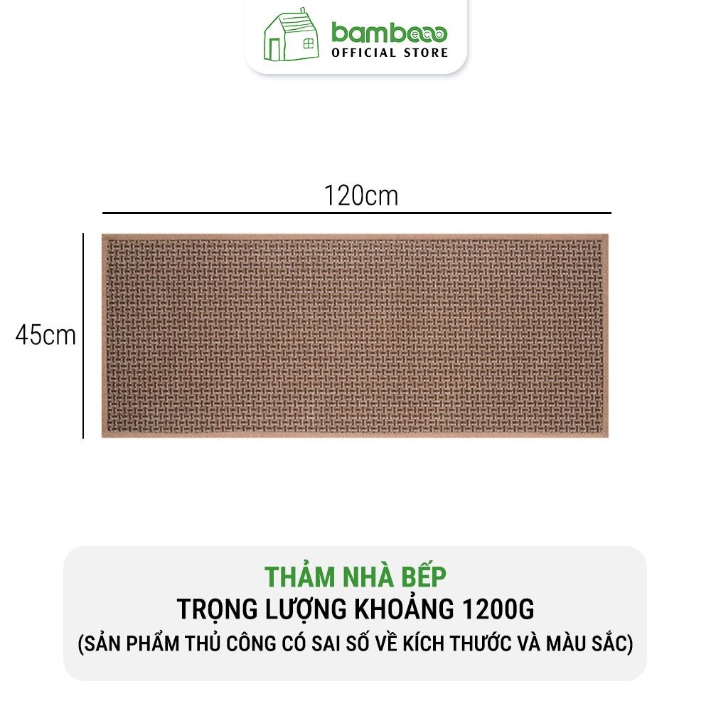 Thảm bếp 2024 sợi dệt thấm nước nhanh BAMBOOO ECO thảm trải sàn nhà bếp chống trơn trượt bằng cao su