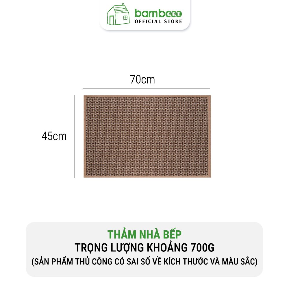 Thảm bếp 2024 sợi dệt thấm nước nhanh BAMBOOO ECO thảm trải sàn nhà bếp chống trơn trượt bằng cao su