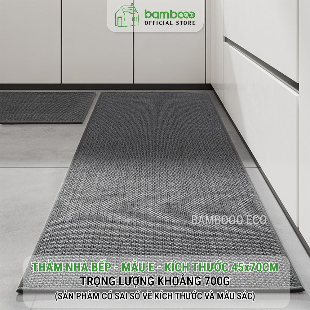 Thảm bếp 2024 sợi dệt thấm nước nhanh BAMBOOO ECO thảm trải sàn nhà bếp chống trơn trượt bằng cao su