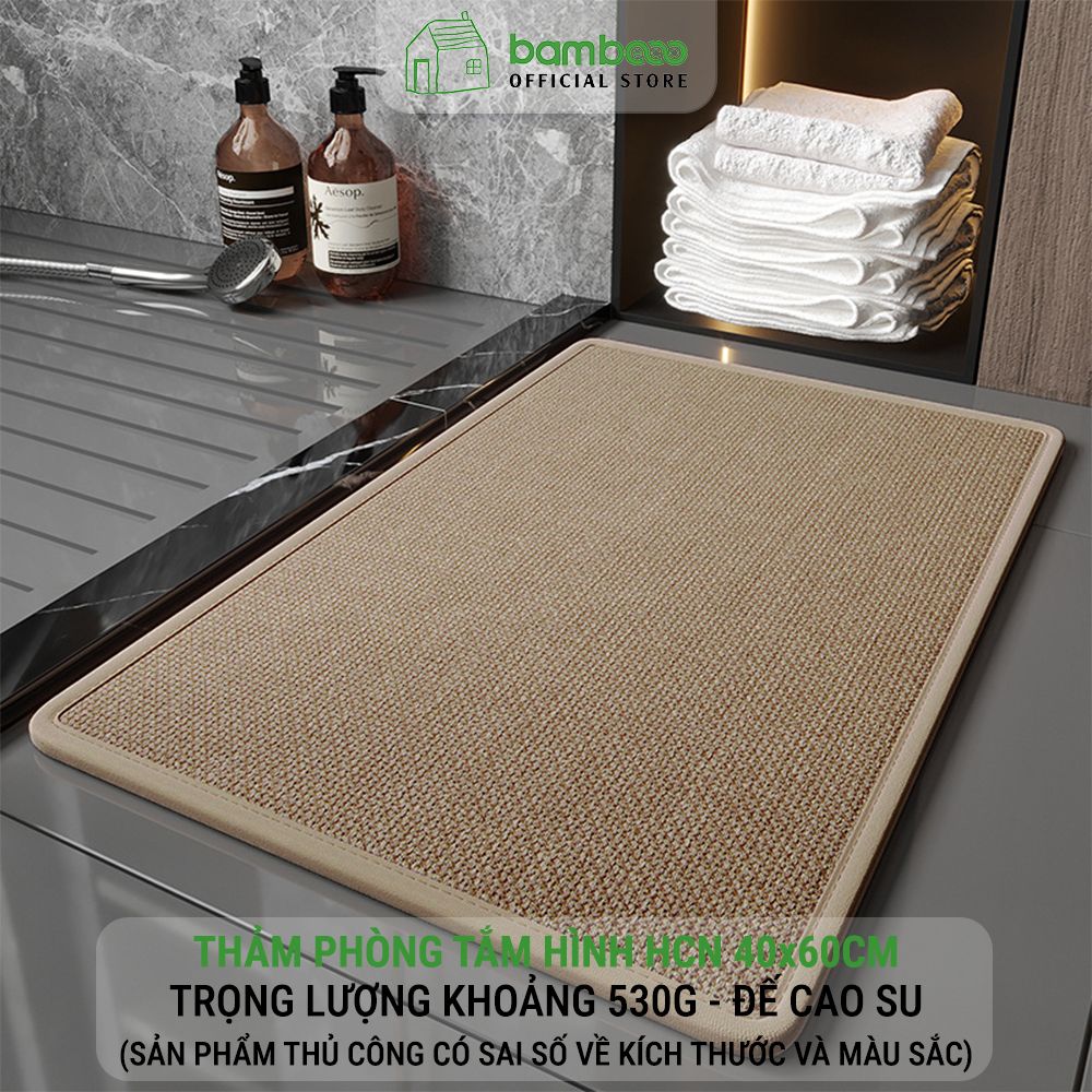 Thảm Lau Chân BAMBOOO ECO Chống Trượt Siêu Thấm Hút Thiết Kế Tinh Tế Cho Mọi Nhà