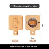 Dụng cụ mở nắp chai BAMBOO HOME Khui bia bằng gỗ họa tiết dễ thương có nam châm hút tiện lợi dùng cho nhà hàng khách sạn