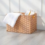 Giỏ đựng đồ đa năng BAMBOO HOME hình chữ nhật, có tay xách, để đồ phòng khách, phòng ngủ, decor trang trí nhà cửa