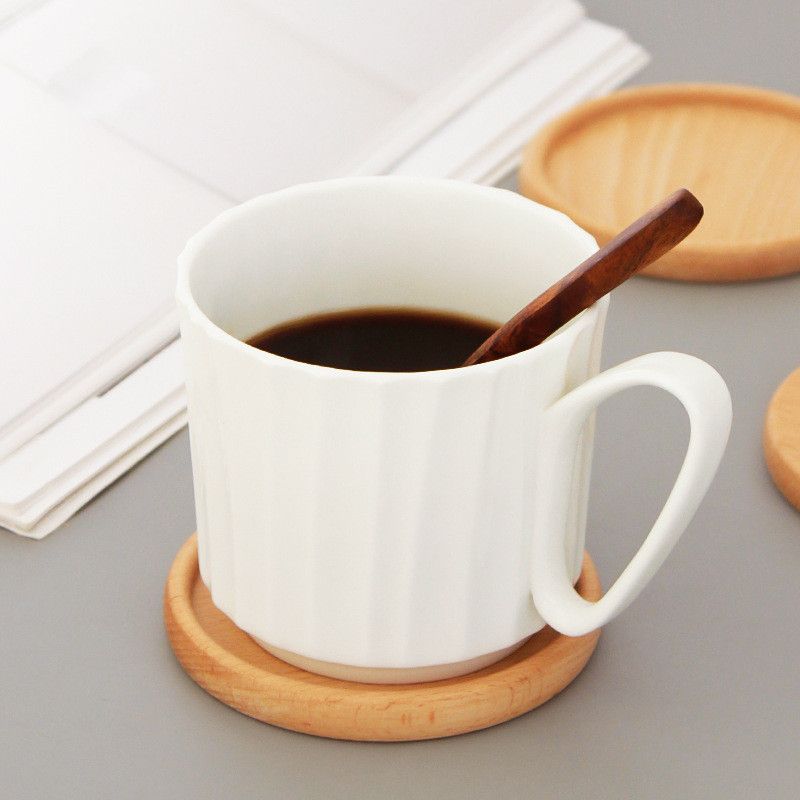 Lót ly gỗ sồi BAMBOOO ECO miếng đỡ cốc uống trà dùng trong nhà hàng , khách sạn , gia đình