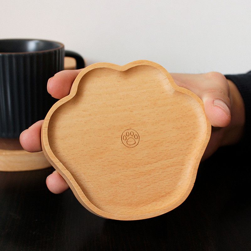 Lót ly gỗ sồi BAMBOOO ECO miếng đỡ cốc uống trà dùng trong nhà hàng , khách sạn , gia đình