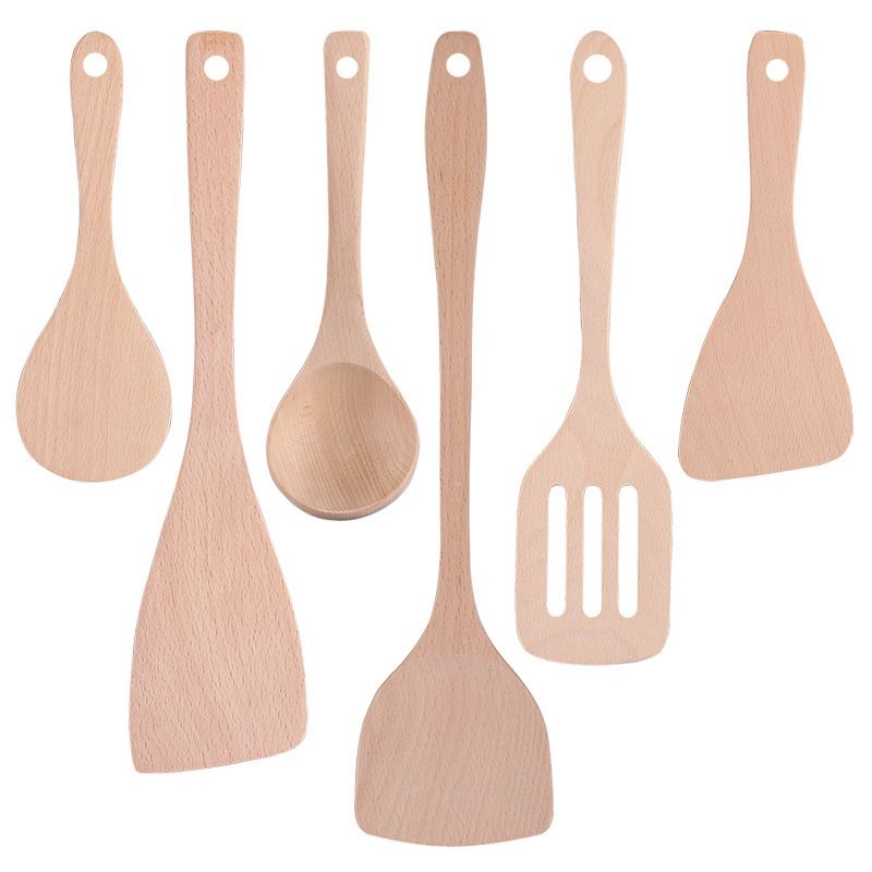 Muỗng thìa gỗ chống dính nhà bếp thủ công - bộ muỗng dài - The Bamboo