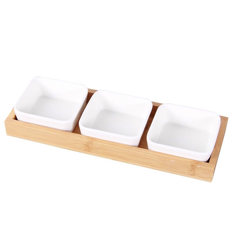 Khay đựng mứt gỗ tre ép để bàn tiếp khách cao cấp chống nước an toàn tuổi thọ cao
