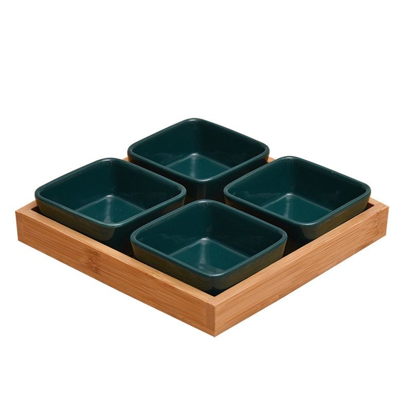 Khay đựng mứt gỗ tre ép để bàn tiếp khách cao cấp chống nước an toàn tuổi thọ cao