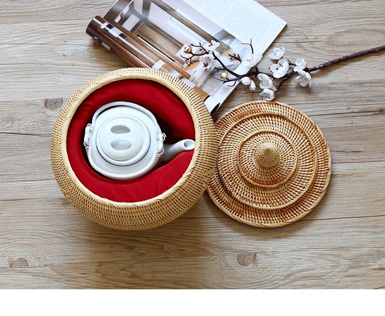 Giỏ mây tre ủ ấm tích - Bao ủ mây tre đan - The bamboo