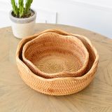 Khay mây tre đựng đồ BAMBOO HOME đựng bánh kẹo hoa quả trái cây để trong phòng khách nhà hàng khách sạn gia đình decor