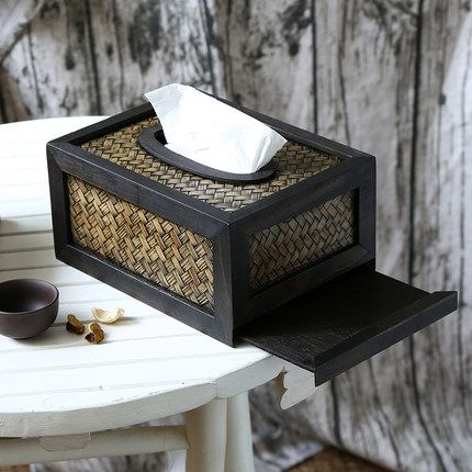 Hộp giấy ăn mây tre cói - Hộp đựng giấy ăn - The Bamboo