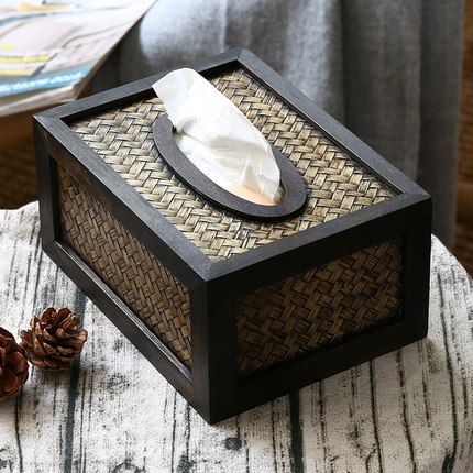 Hộp giấy ăn mây tre cói - Hộp đựng giấy ăn - The Bamboo
