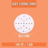 Giấy nến cho nồi chiên không dầu BAMBOO HOME 100 tờ giấy nến đục lỗ an toàn sức khỏe mẫu mới 2022