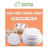 Giấy nến cho nồi chiên không dầu BAMBOO HOME 100 tờ giấy nến đục lỗ an toàn sức khỏe mẫu mới 2022